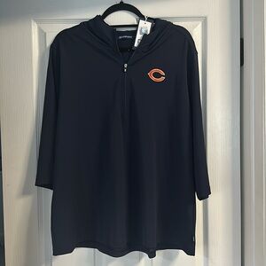 Chicago Bears Cutter & Buck Women's Half-Zip 3/4 Sleeve Pullover Hoodie